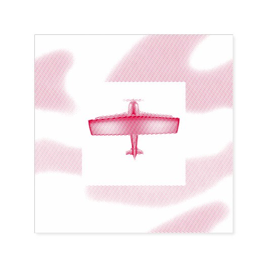 Tampon Auto-encreur Red Plane Aviation Sky Auto-Intendance Tampon en c (Design)