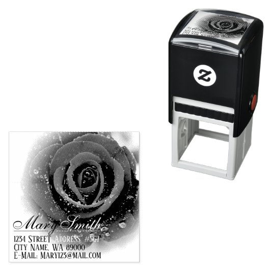 Tampon Auto-encreur Red Rose セルフインキングスタンプ (En situation)