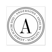 Tampon Auto-encreur (REDIMENSIONNÉ) Élégant Monogramme Adresse de reto (Design)