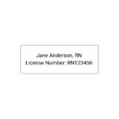 Tampon Auto-encreur Registered Nurse Name and License Number Template (Design)