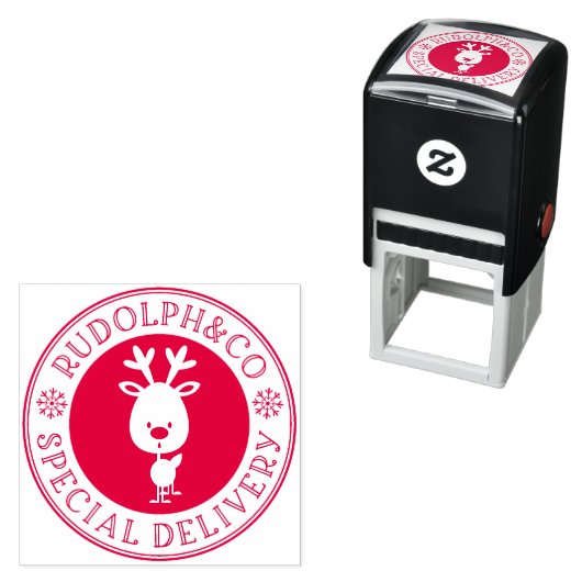 Tampon Auto-encreur Reindee Noël Livraison spéciale (En situation)