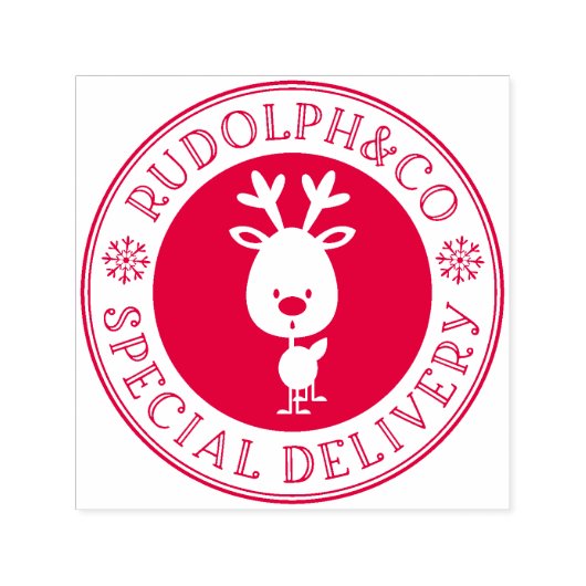 Tampon Auto-encreur Reindee Noël Livraison spéciale (Design)