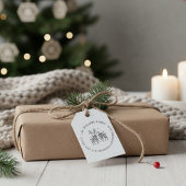 Tampon Auto-encreur Reindeer Couple Scarts & Snow Name Adresse de reto