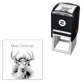 Tampon Auto-encreur Reindeer de Noël, personnalisable (En situation)