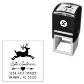 Tampon Auto-encreur Reindeer de vacances personnalisé avec Flèche Coeu (En situation)