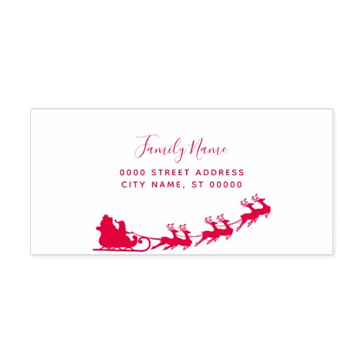 Tampon Auto-encreur Reindeer Sleigh Adresse de retour Timbre auto-enca (Design)