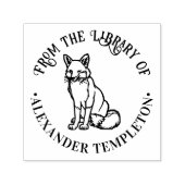 Tampon Auto-encreur Renard rustique assis "From the Library of" Nom du (Design)