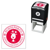 Tampon Auto-encreur Renne de Noël Père Noël Poste (En situation)