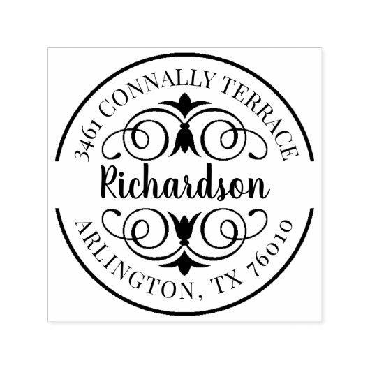 Tampon Auto-encreur Renvoyer l'adresse Flourd Script (Design)