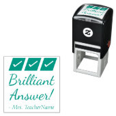 Tampon Auto-encreur "Réponse brillante !" Félicitations Timbre en caou (En situation)
