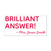 Tampon Auto-encreur "RÉPONSE BRILLANTE !" + Nom de l'instructeur perso (Design)