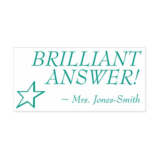 Tampon Auto-encreur "RÉPONSE BRILLANTE !" Tampon en caoutchouc de rétr (Design)