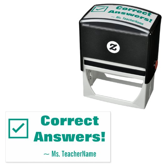 Tampon Auto-encreur "Réponses correctes !" Timbre en caoutchouc (En situation)