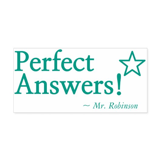 Tampon Auto-encreur "Réponses parfaites !" Témoignage de l'enseignant  (Design)