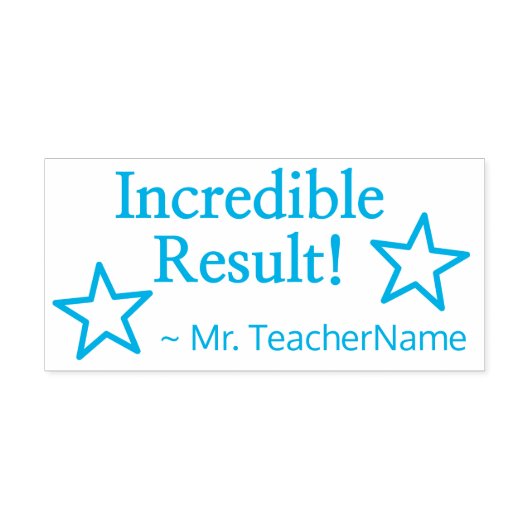 Tampon Auto-encreur "Résultat Incroyable !" + Nom Tutor Timbre en caou (Design)