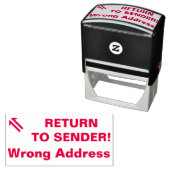 Tampon Auto-encreur "RETOUR À ENVOYER !", "Mauvaise adresse" Timbre en (En situation)