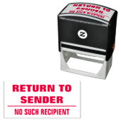 Tampon Auto-encreur "RETOUR À ENVOYER" + "PAS DE RÉCIPIENT" + Ligne (En situation)