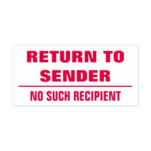 Tampon Auto-encreur "RETOUR À ENVOYER" + "PAS DE RÉCIPIENT" + Ligne (Design)