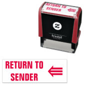 Tampon Auto-encreur "RETOUR À L'ENVOI" + Flèche à trois lignes (⇚) (En situation)