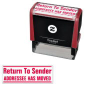 Tampon Auto-encreur "Retour À L'Expéditeur" "ADRESSEE A DÉMÉNAGÉ" (En situation)