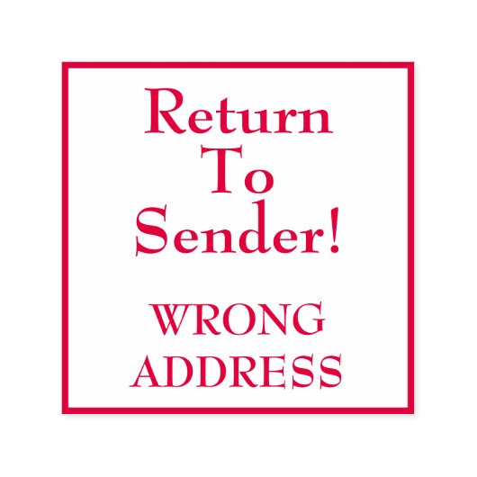 Tampon Auto-encreur "Retour À L'Expéditeur !" "MAUVAISE ADRESSE" Timbr (Design)