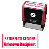 Tampon Auto-encreur "RETOUR À SENDER", "Destinataire inconnu", Lignes (En situation)