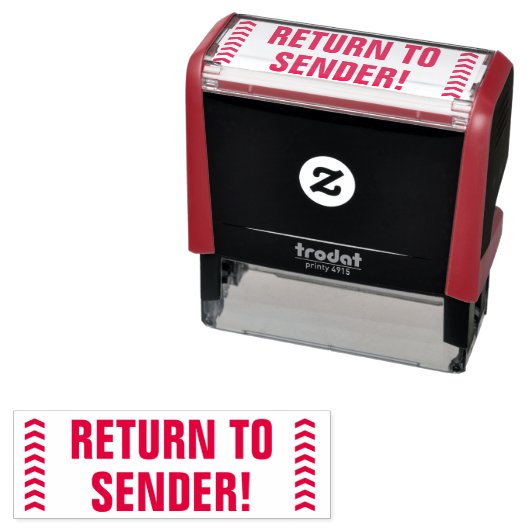 Tampon Auto-encreur "RETOUR À SENDER !" & Flèches Timbre en caoutchouc (En situation)