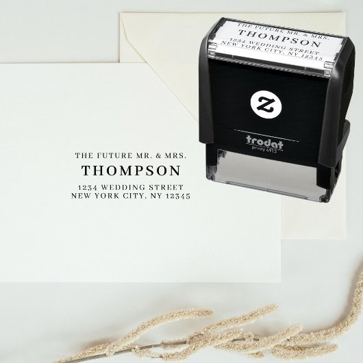 Tampon Auto-encreur Retour Adresse Futur M. Mme Mariage
