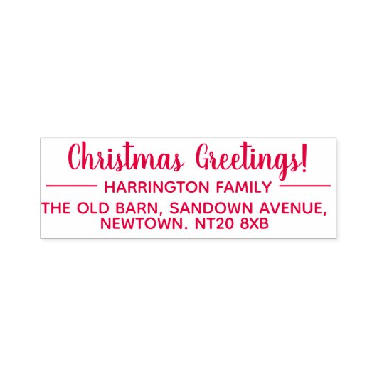 Tampon Auto-encreur Retour Adresse Noël Salutations (Design)