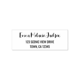 Tampon Auto-encreur Retourner Adresse Design Moderne Script de calligr