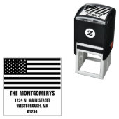 Tampon Auto-encreur Retourner l'adresse Patriotic American Flag Nom de (En situation)