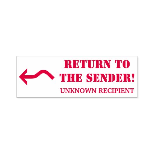 Tampon Auto-encreur "Retournez à l'expéditeur !" "RECIPIENT INCONNU" (Design)