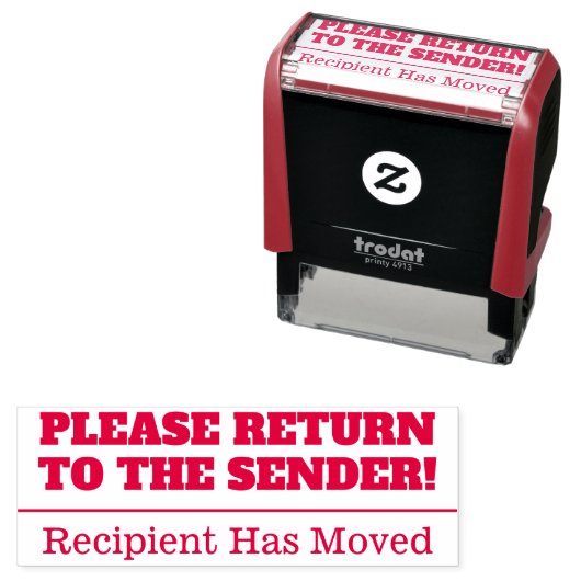 Tampon Auto-encreur "RETOURNEZ À L'EXPÉDITEUR !" Timbre en caoutchouc (En situation)