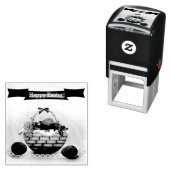 Tampon Auto-encreur Retro. Panier avec oeufs de Pâques (En situation)