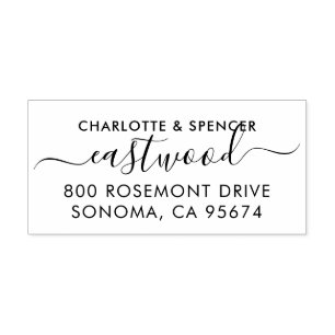 Tampon Auto-encreur Return Address Modern Couple's Script Name