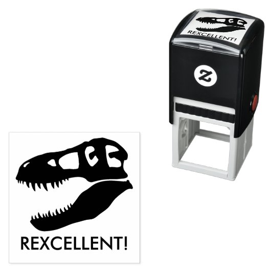 Tampon Auto-encreur Rexcellent ! T-rex Dinosaure Crâne (En situation)