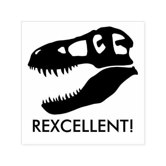 Tampon Auto-encreur Rexcellent ! T-rex Dinosaure Crâne (Design)