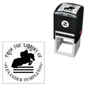 Tampon Auto-encreur Rider équestre, Bibliothèque de saut à cheval Nom  (En situation)