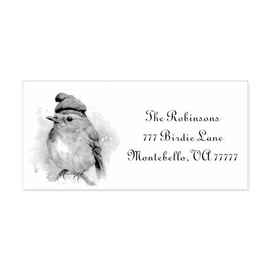 Tampon Auto-encreur Robin Winter Delight, sur mesure (Design)