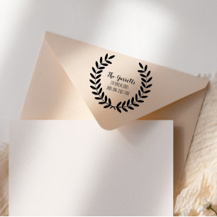 Tampon Auto-encreur Ronde Nom de famille Embrassage feuille Adresse de