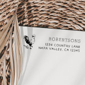 Tampon Auto-encreur Rooster rustique | Adresse de retour du nom de fam