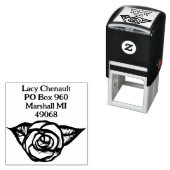 Tampon Auto-encreur Rose Design Jardin à fleurs rose (En situation)