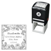 Tampon Auto-encreur Rose Garden Couple Names Mariage Adresse de retour (En situation)
