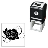 Tampon Auto-encreur rose-graphique-fleur-déco (En situation)