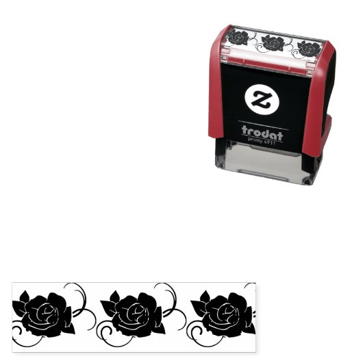 Tampon Auto-encreur rose-graphique-fleur-déco (En situation)