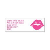 Tampon Auto-encreur Rose Lipstick Baiser Adresse de retour (Design)