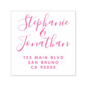 Tampon Auto-encreur Rose Pâle & Or | Mariage Élégant Typographie (Design)