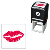 Tampon Auto-encreur Rouge Lèvres Baiser Amour Saint Valentin Timbre (En situation)