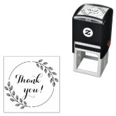 Tampon Auto-encreur Round Leaves Double Wreath Thank You (En situation)