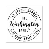 Tampon Auto-encreur Round Modern Brush Nom Adresse de retour (Design)